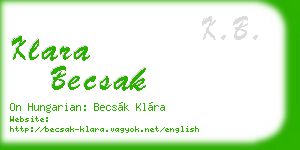 klara becsak business card