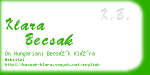 klara becsak business card